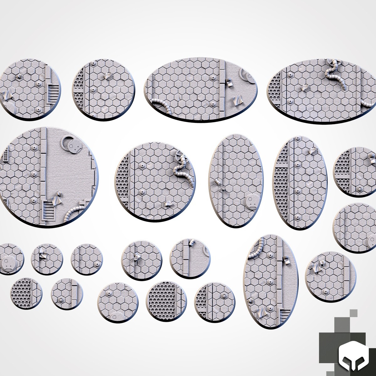 Sci-Fi City Bases | Txarli Factory | Round/Oval | Miniature | 3d Print | Mini