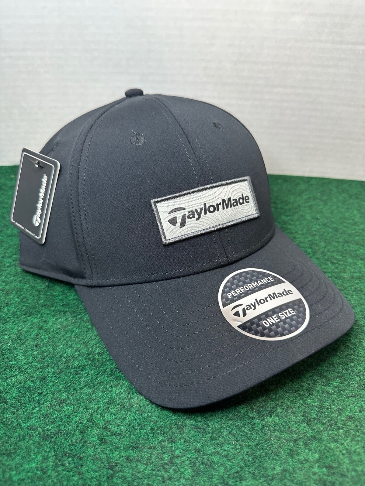 Taylor Made Golf Tour Cage Tonal Patch Black Adjustable Cap Hat $30