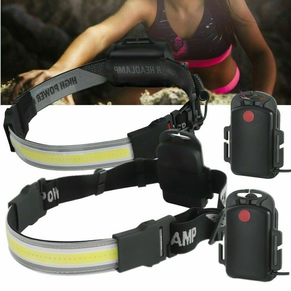 2X 220° Wide Beam Headlamp Lightweight COB Bright Headlight for Camping Fishing