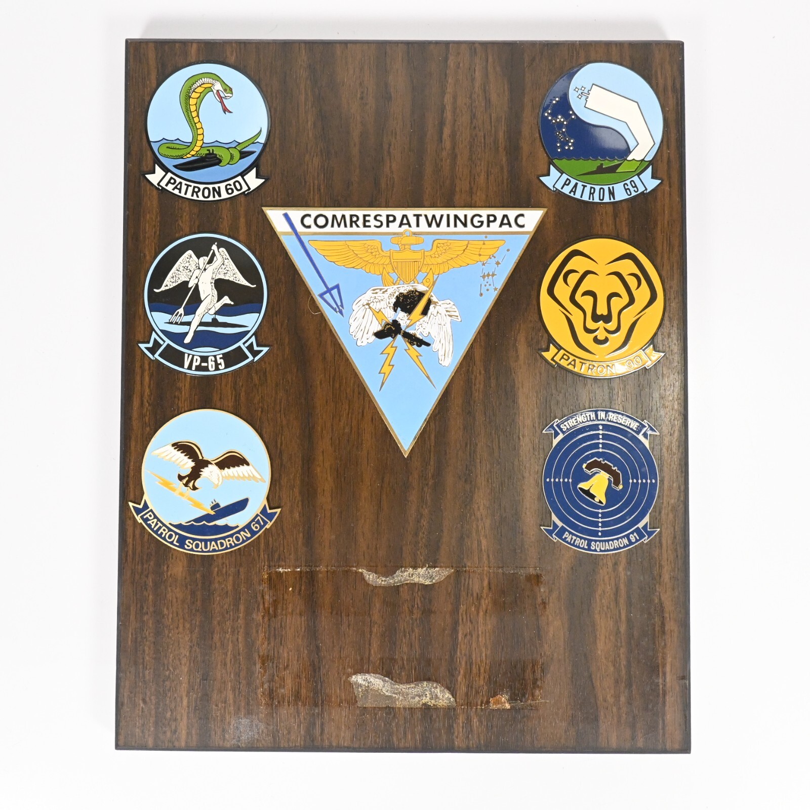 USN COMMANDER RESERVE PATROL WING PACIFIC Plaque Metal Badges Parton 60,69,90
