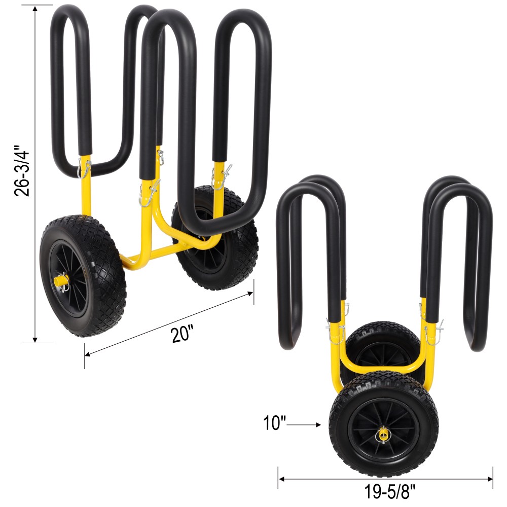 Stand Up Paddle Board Cart with 10 Inch Tires & Aluminum Build, 150lb Capacity
