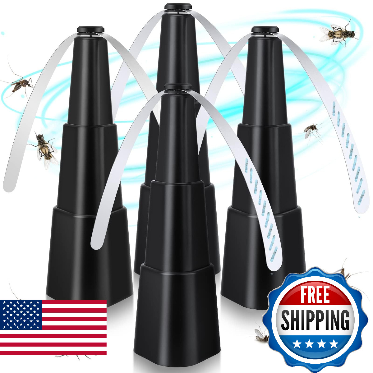 Fly Fans for Tables, Fly Repellent Fan Indoor Outdoor with Holographic Blades,4