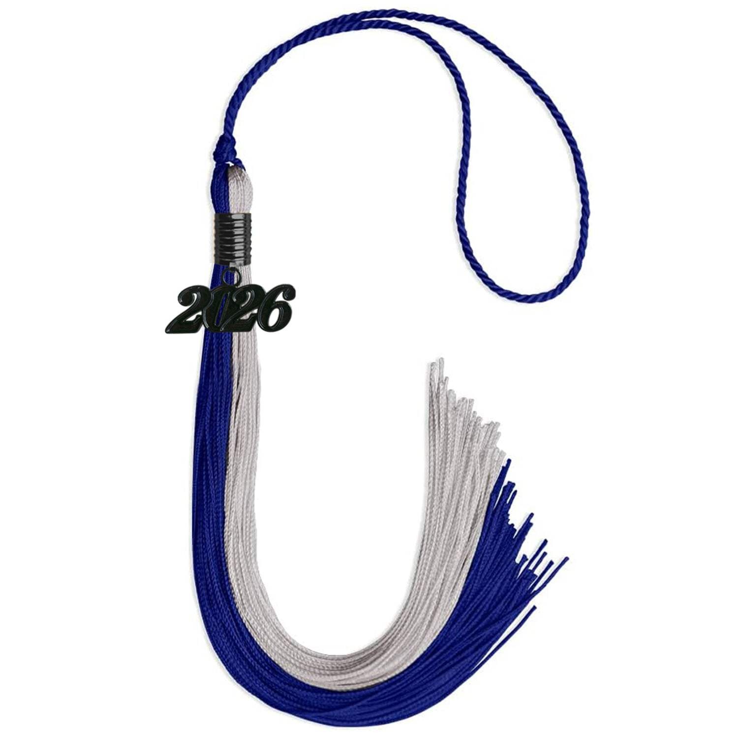 Endea Graduation Royal Blue/Grey Graduation Tassel with Black Date Drop