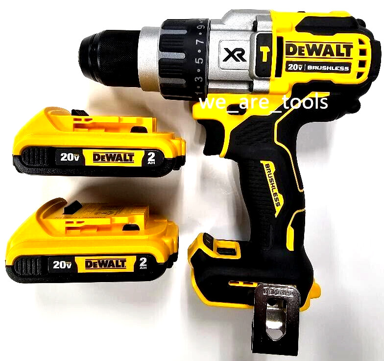 DeWalt DCD998 20V Max XR Brushless 1/2 Hammer Drill, 2) DCB203 Batteries 20 Volt