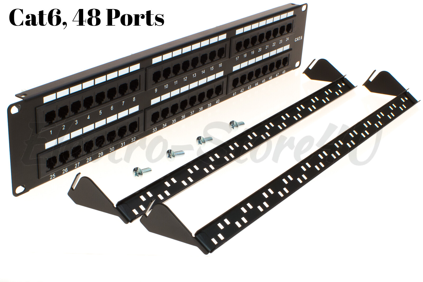 Network Patch Panel for Cat5e Cat6 110Type 12 24 48 Ports RJ45 Ethernet Rack Lot
