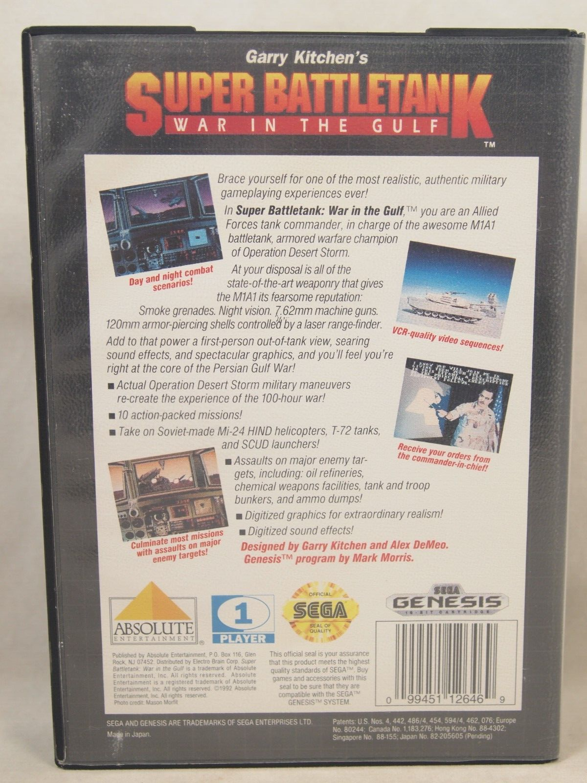 Super Battletank: War in the Gulf Case (SEGA Genesis) Authentic BOX ONLY