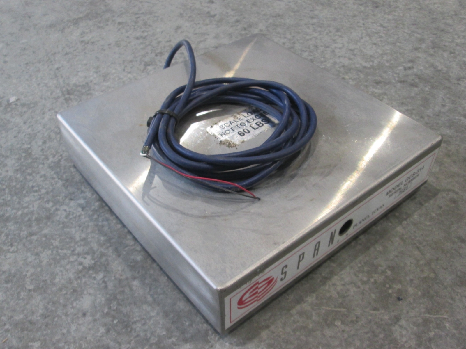 Span, Model GCS-314, 60LB Max Scale, Used
