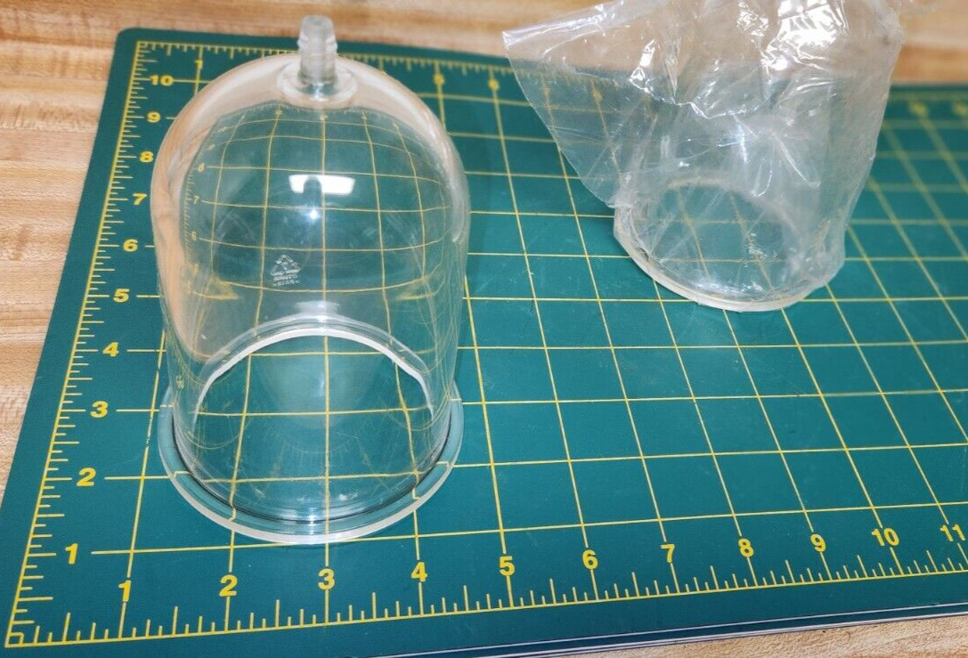 Vacuum Bell Jar  Plastic Dome with nipple on top 5x3"