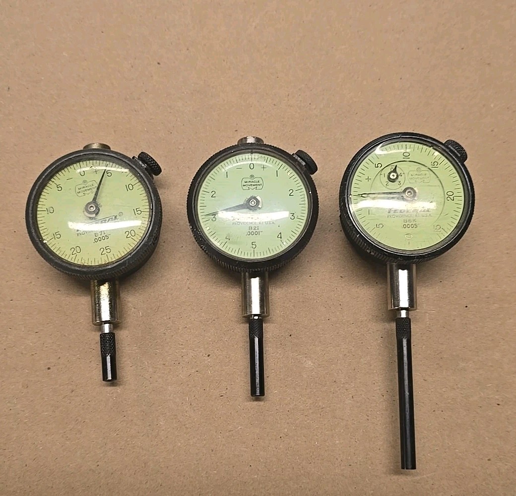 Lot of Three (3) Good Federal Dial Gauges/Indicators B71, B21 & B6K