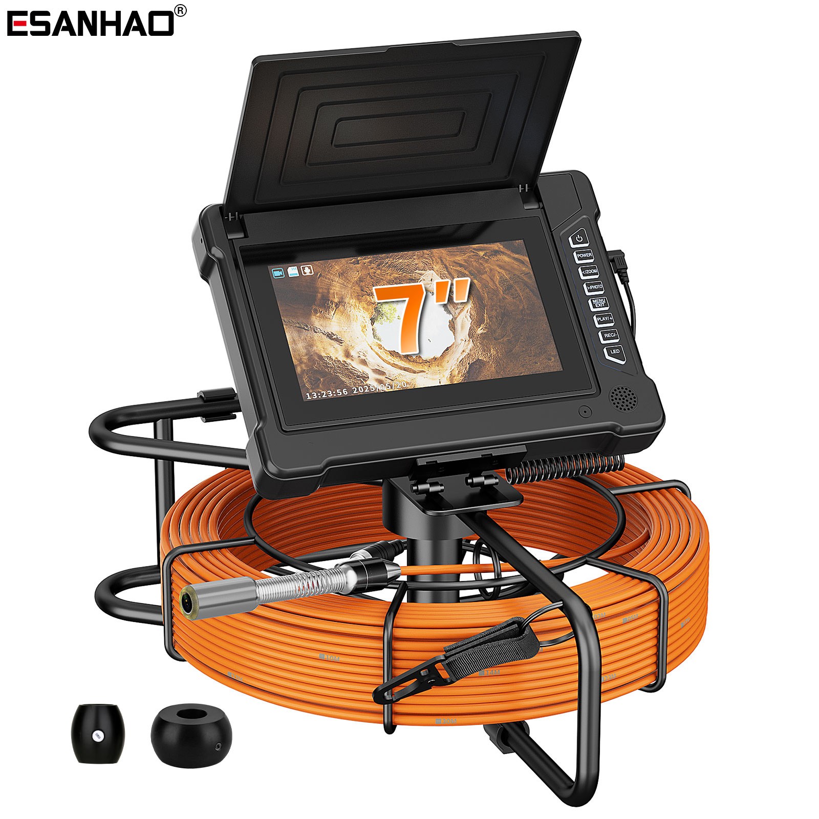 30m Sewer Pipe Inspection Camera 7" Drain Pipe Industrial Camera Metre Marker