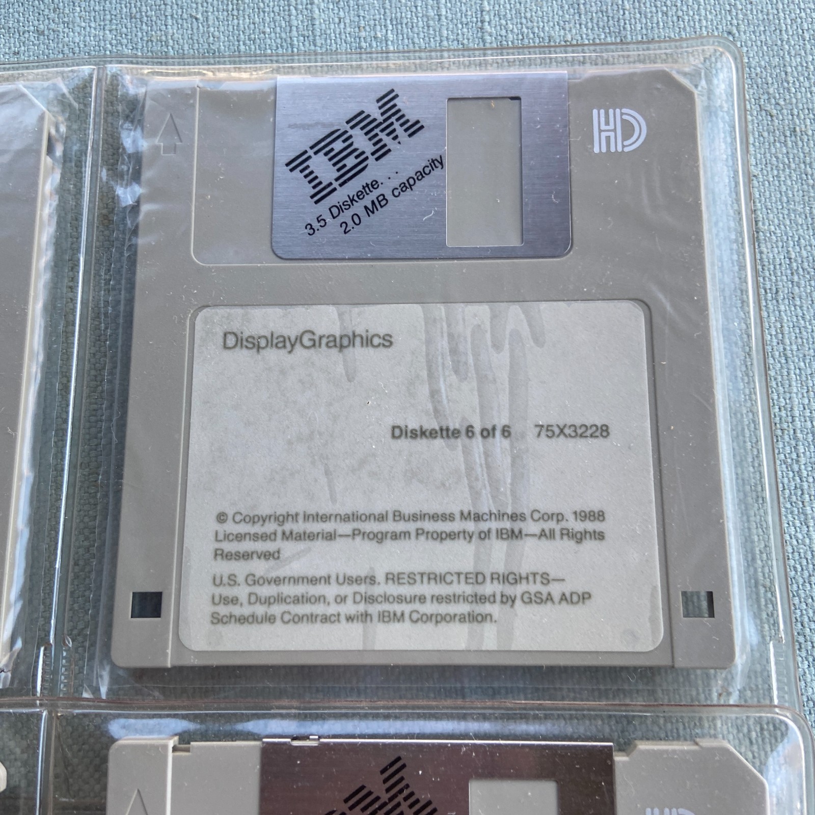 Vintage PC Computer Software IBM 1988 Display Graphics Drivers 3.5” Floppy Disk