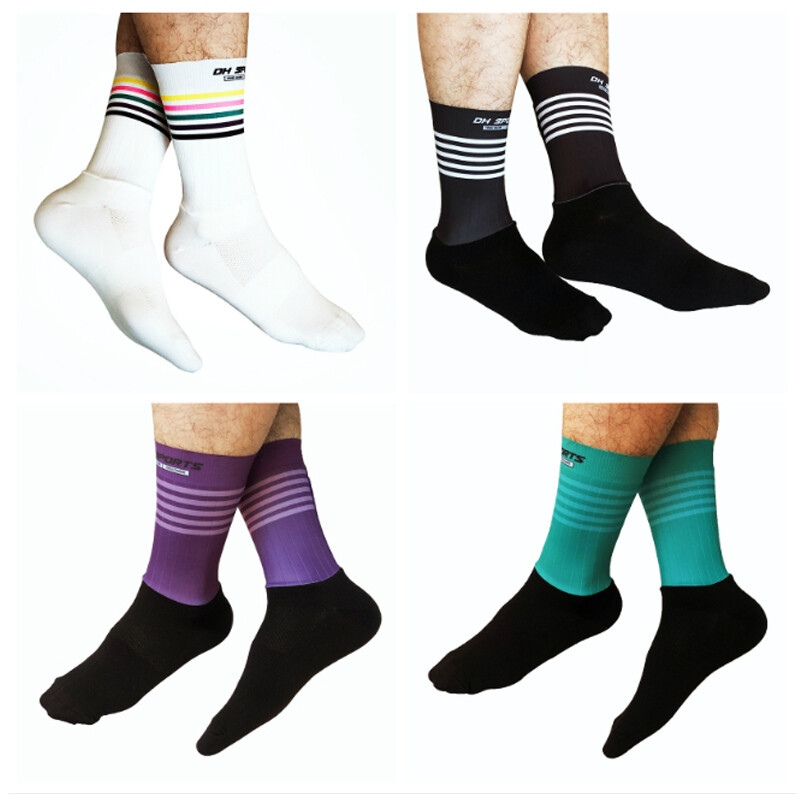 Road Cycling Socks Men Women Riding Socks Bicycle Bike Sports Ankle Socks Stripe