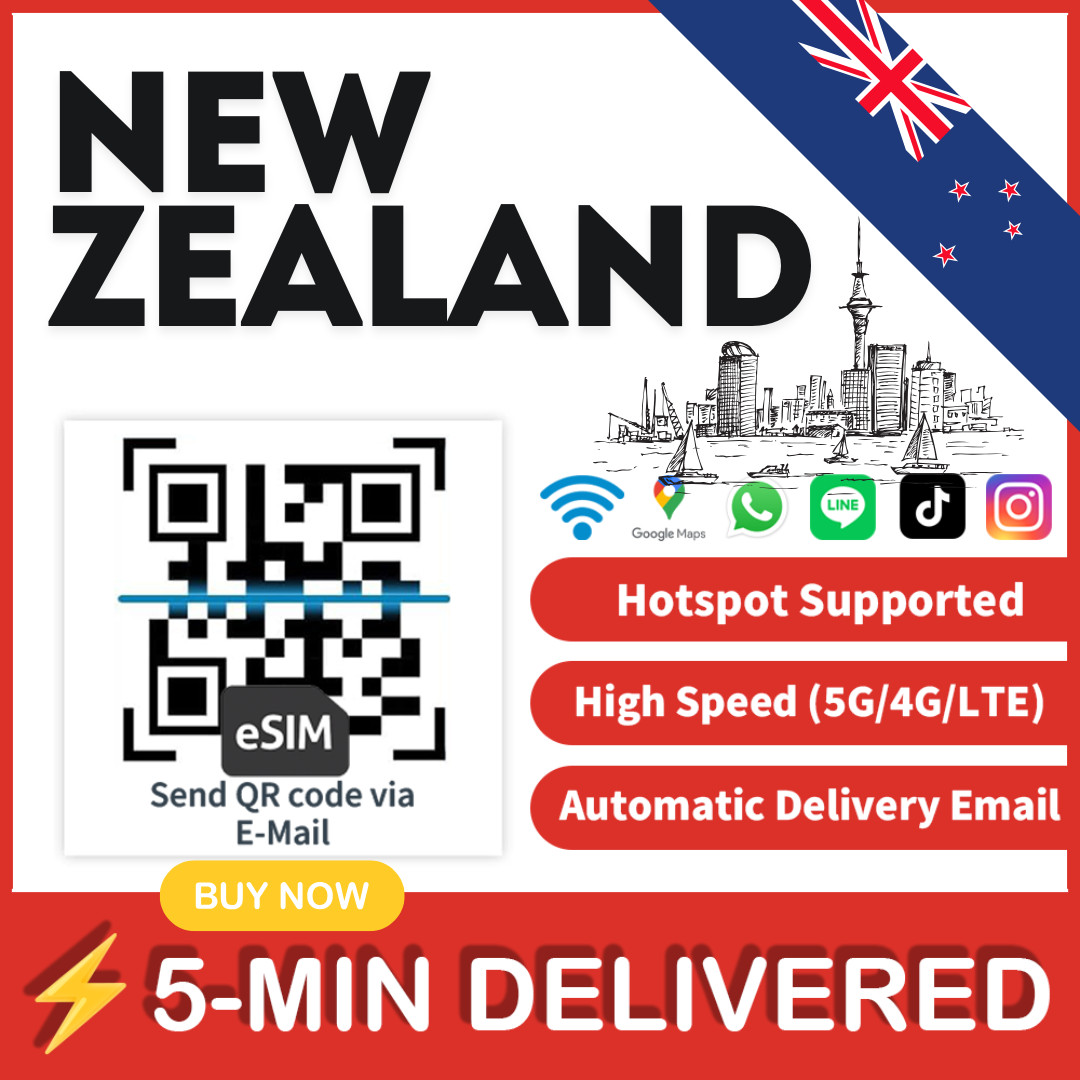 [eSIM] New Zealand eSIM e-SIM card Travel card Tarjeta eSIM Dato Data only