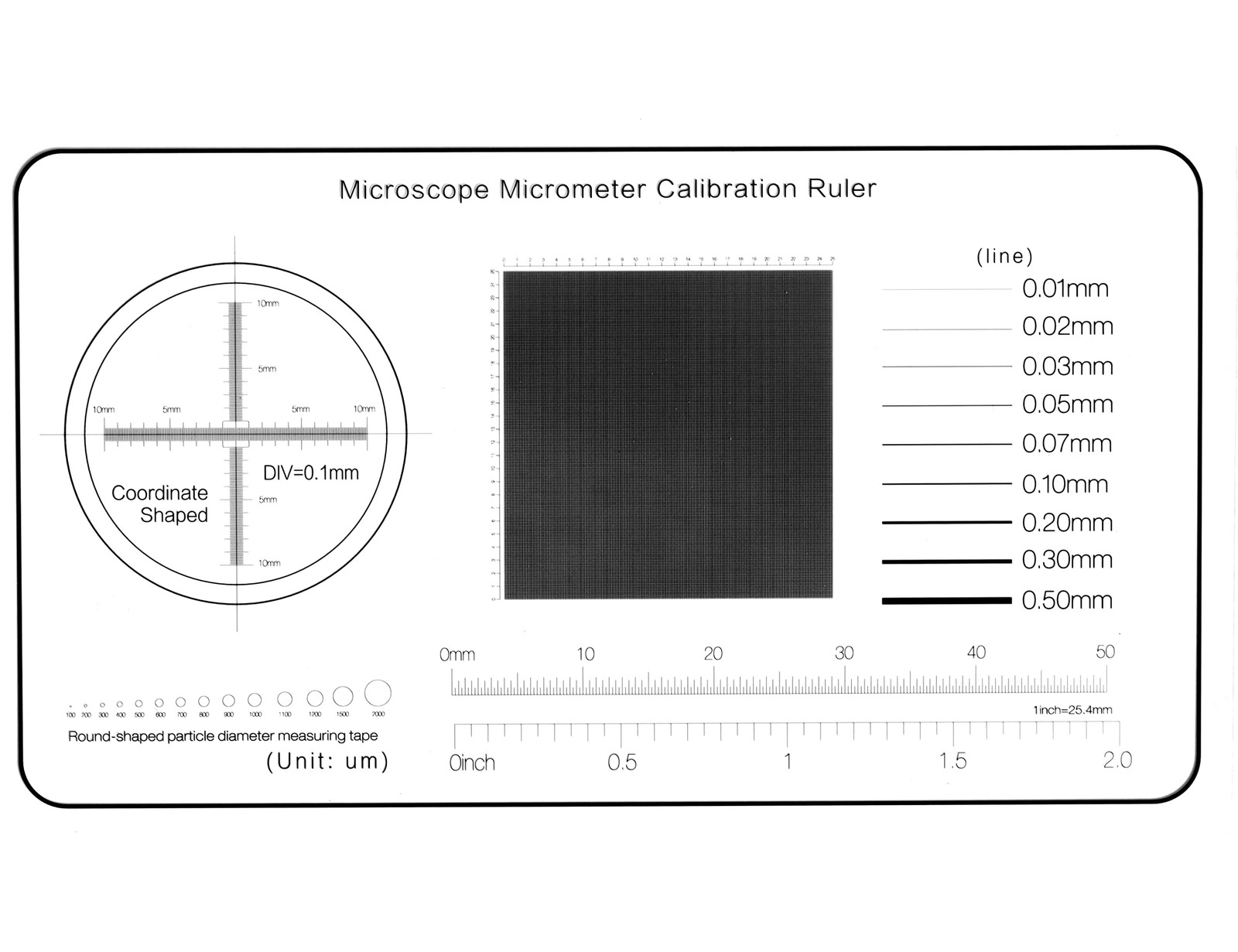 Multifunction Microscope Micrometer Calibration Ruler Slide，Microscope Reticl...