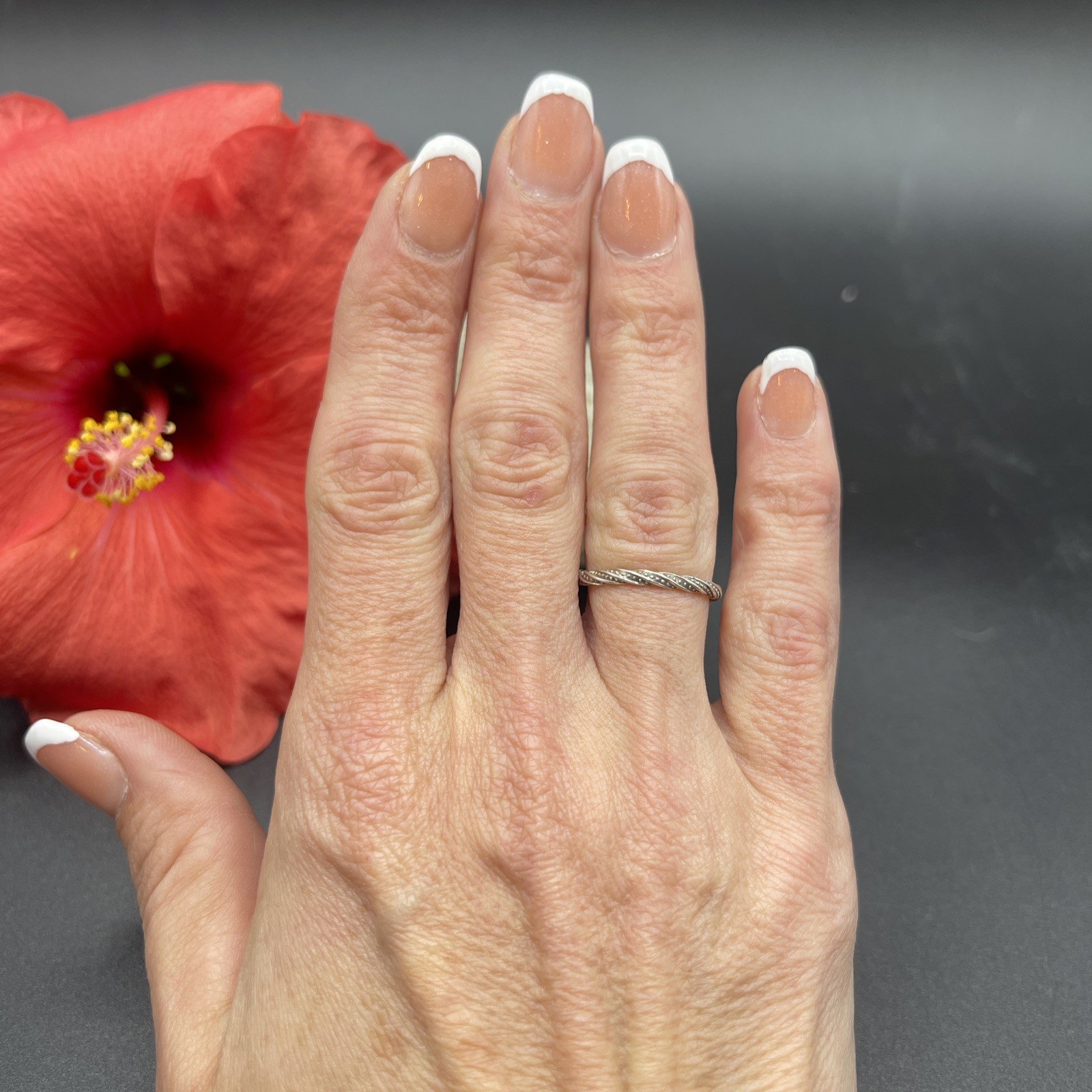 Stunning Unique Handmade 925 Sterling Silver Stackable Band Ring #B76