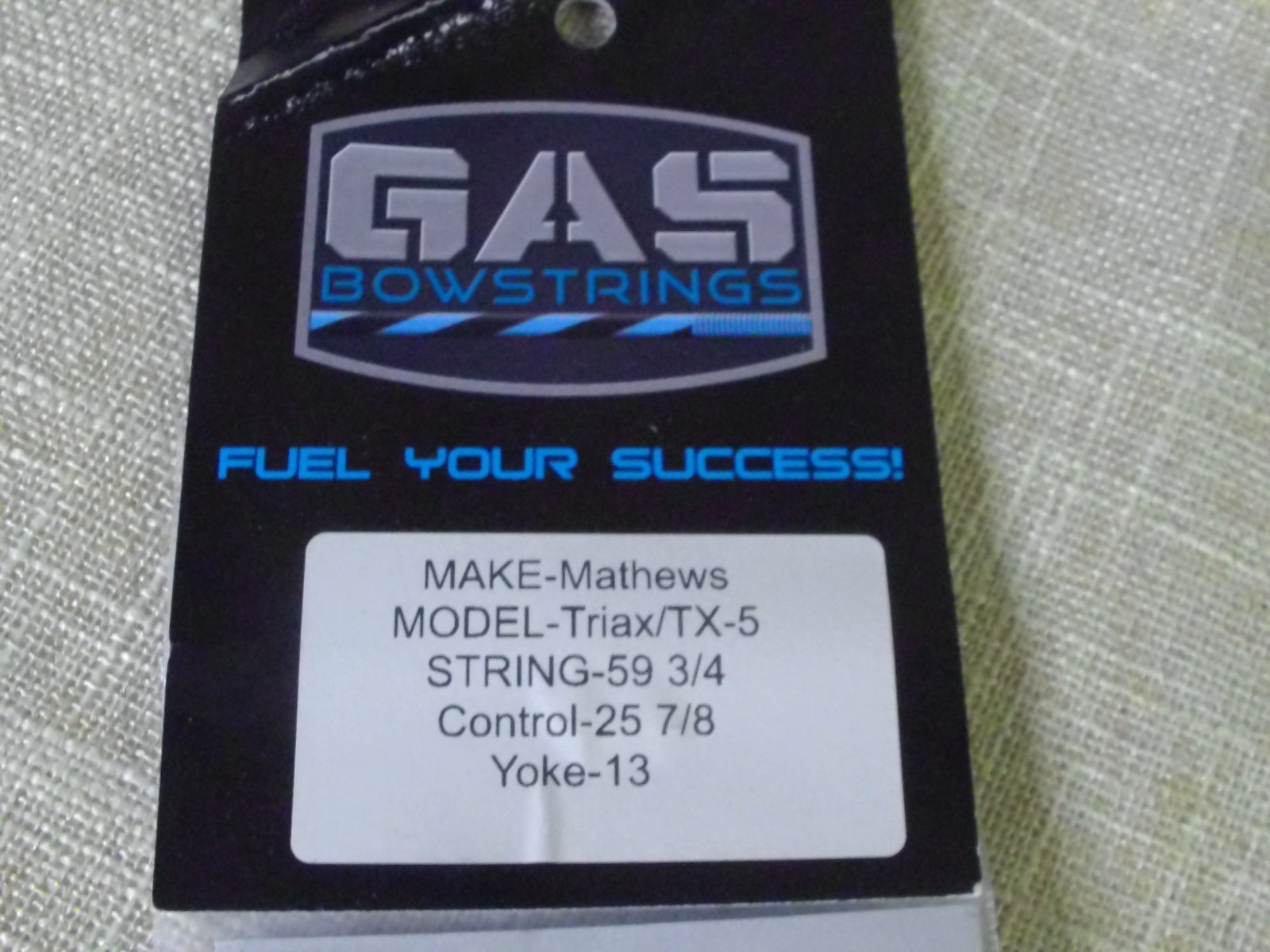 Gas Bowstrings Mathews TRIAX/TX5 Bowstring CONTROL YOKE Set W/ Speed Nocks