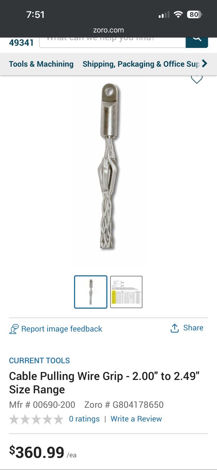 DCD 00690-200 Pulling Grip 27 000LBS/93KN 2.00 to 2.49 Inches Made In USA New !!