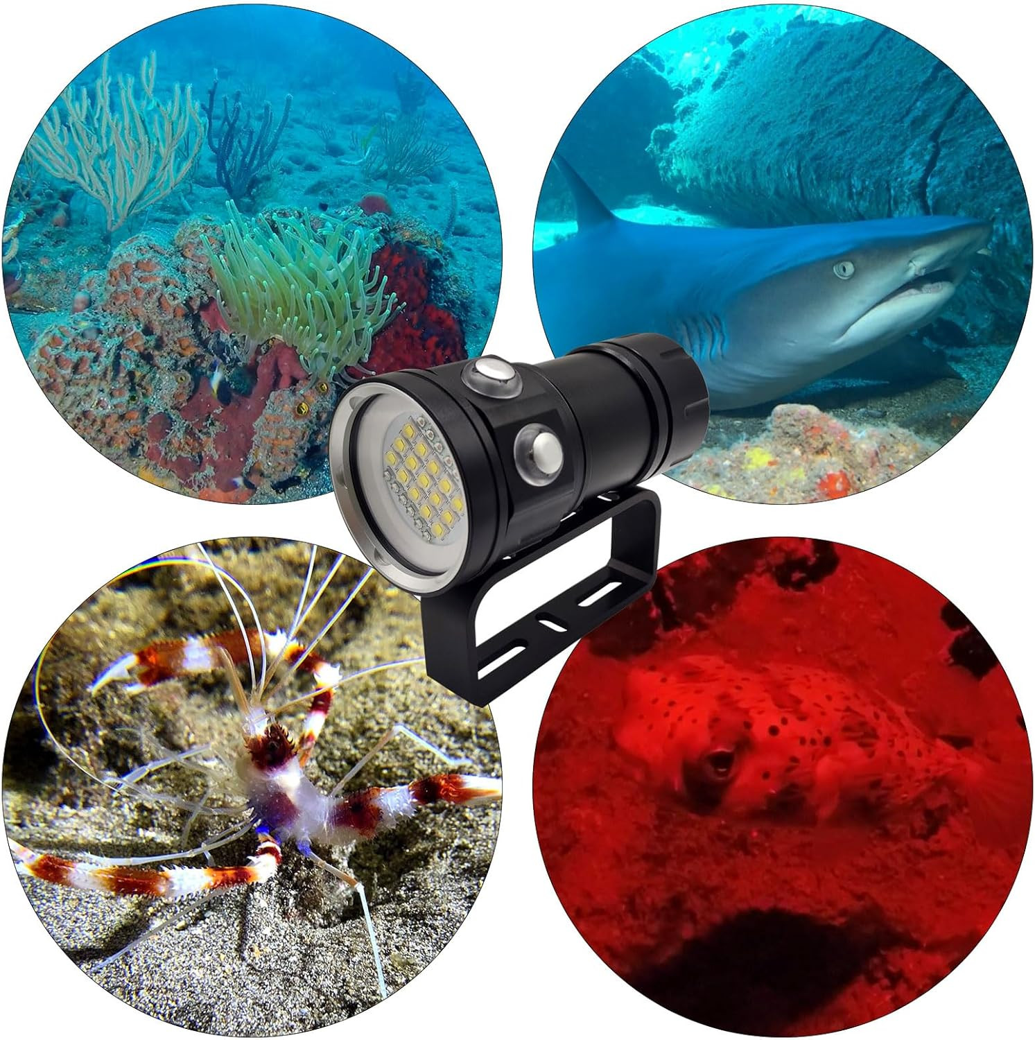 Diving Flashlight, 18000 Lumen IPX8 Waterproof Scuba Dive Light 100M Underwater