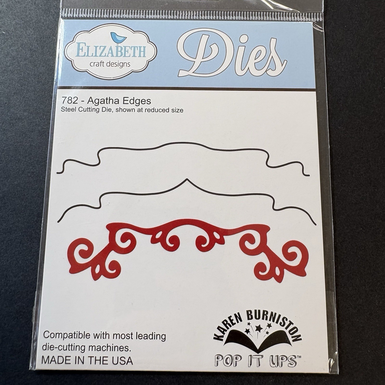 Elizabeth Agatha Edges 5in Set of 3 Metal Cutting Dies 782