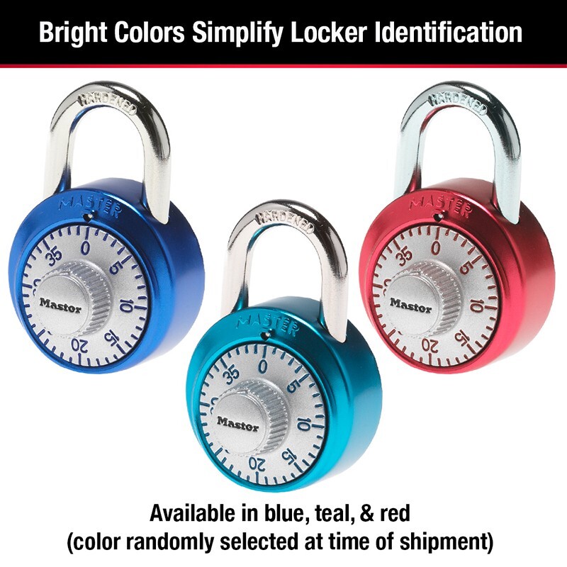 Master Lock 1561DAST Locker Lock Combination Padlock, 1 Pack, Colors May Vary