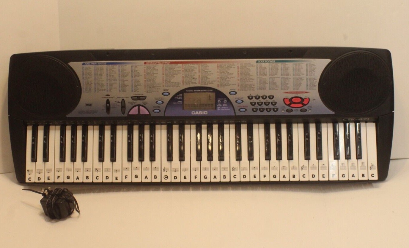 1yrWARRANTY Casio CTK-471 Piano Synthesizer Keyboard 61-Key MARKED for Students!