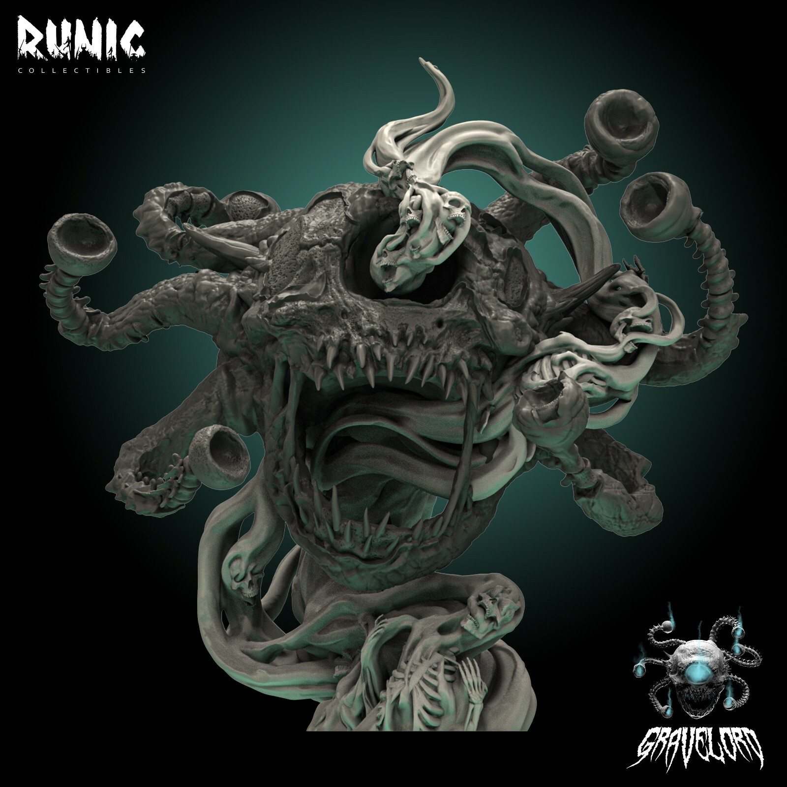 Undead Beholder Runic Collectibles 3D Print Zombie Gravelord D&D RPG Pathfinder