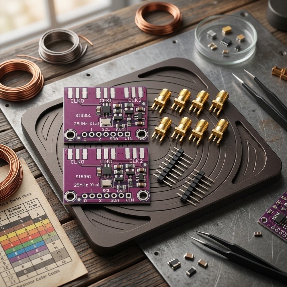 2PCS SI5351 Clock Synthesizer PCB for Cost-Sensitive Timing Applications