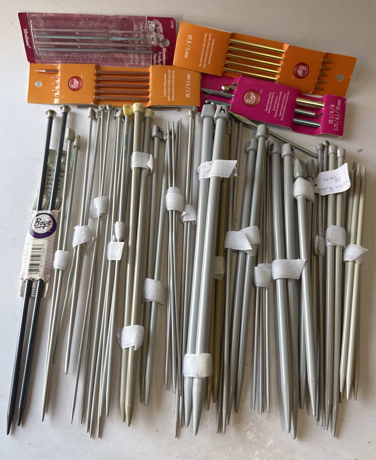 Large Lot Of Crochet Hooks Boye Aero Milward Metal Aluminum Knitting Needles