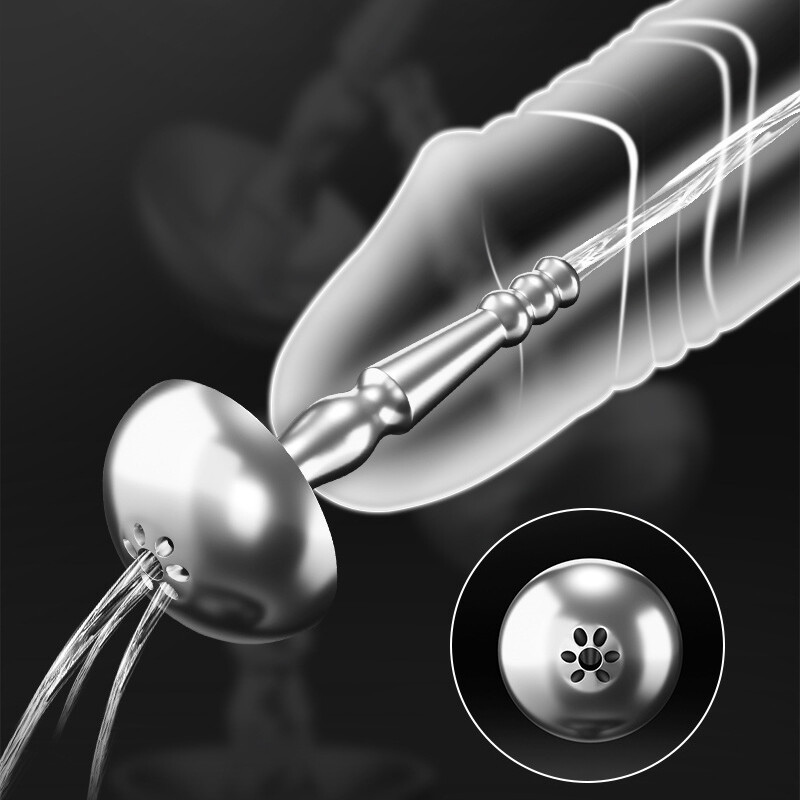 Male Stainless Steel S/ML Urethral Dilator Through-hole Urethra Sound Penis Plug