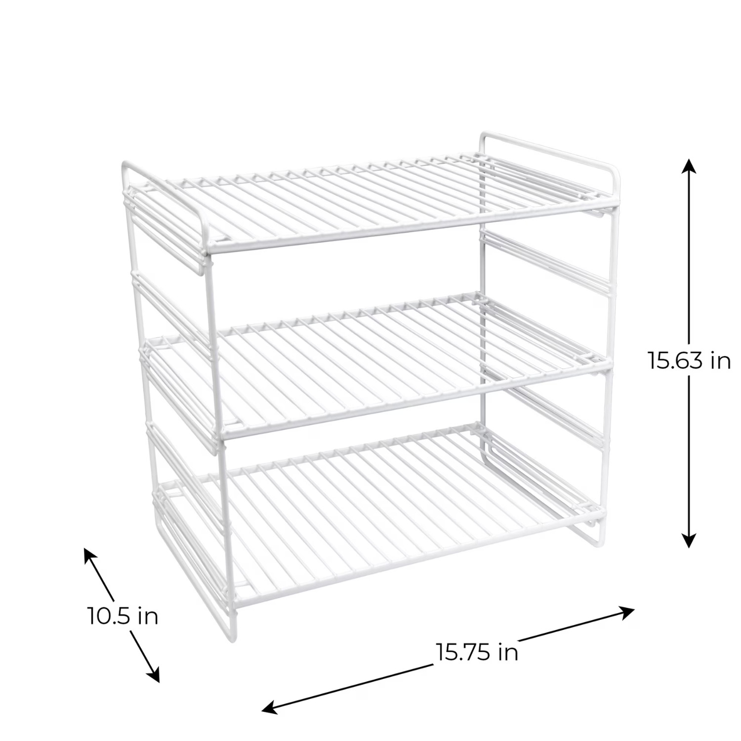 Mainstays Kitchen Organizer 3 Tier Adjustable Steel Shelf White Storage