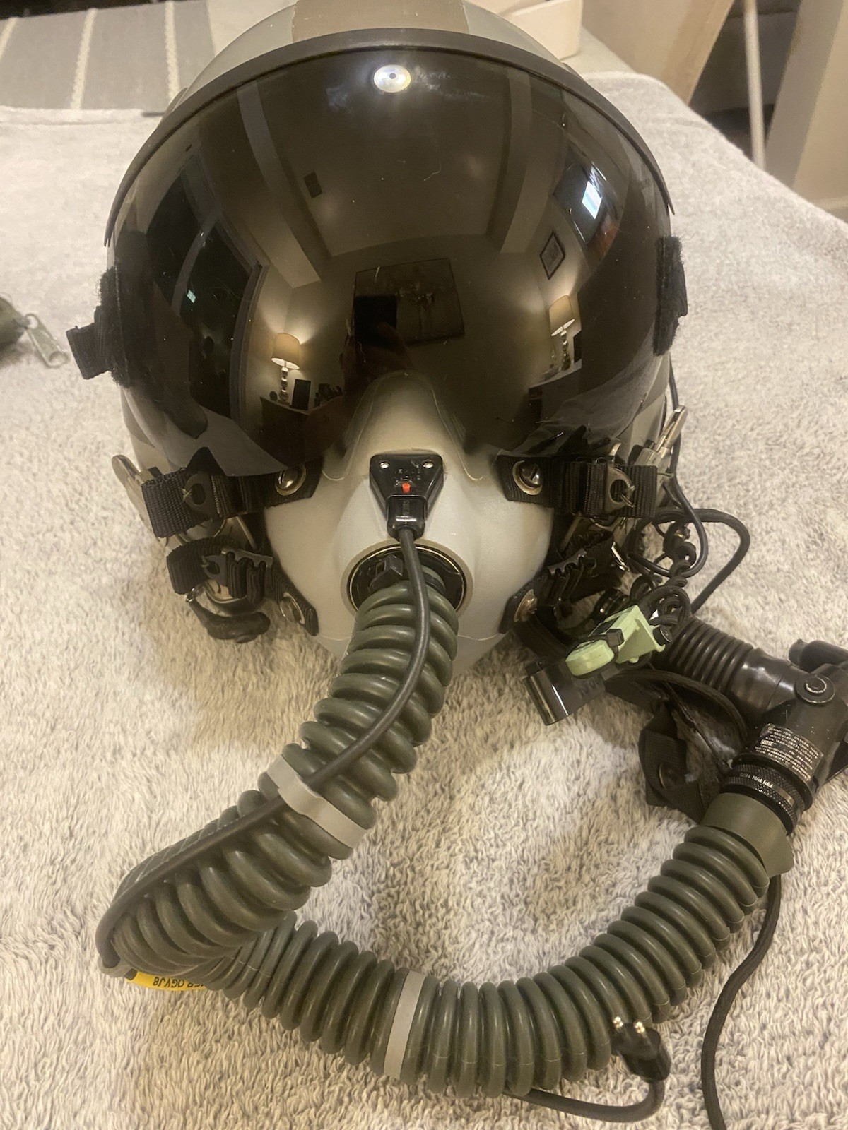 Gentex USAF Fighter Pilot Flight Helmet David Clark Comms Visor Oxygen Mask
