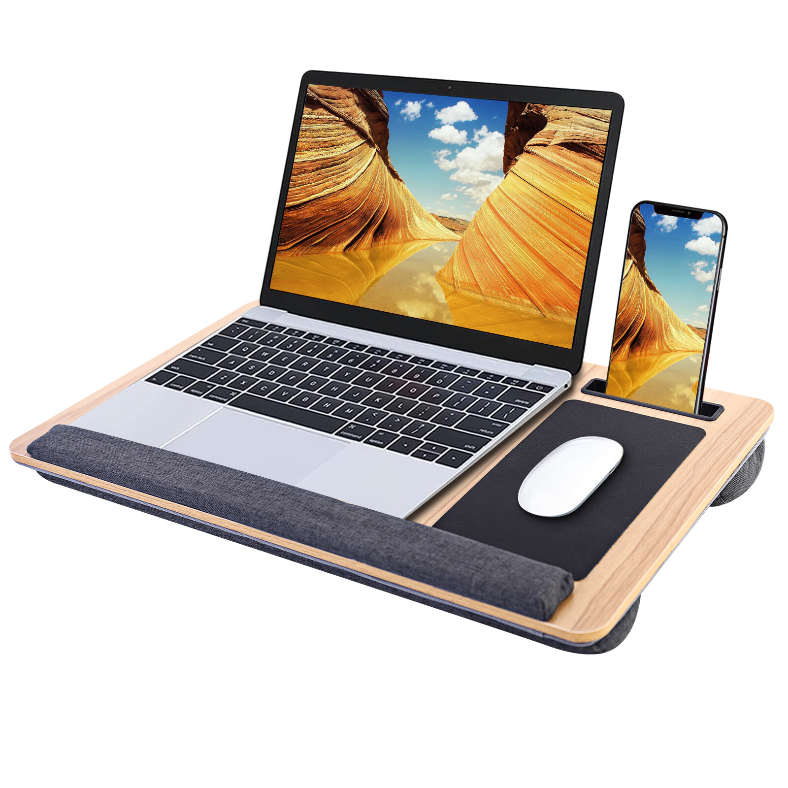 Portable Laptop Desk Table Tray Lap Computer Support Cushion Bed Pillow Cushion