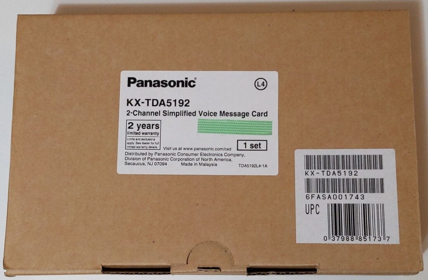Panasonic KX-TDA5192 SVM2 Simplified Voice Message Card TDA50 TAW848 New NOS