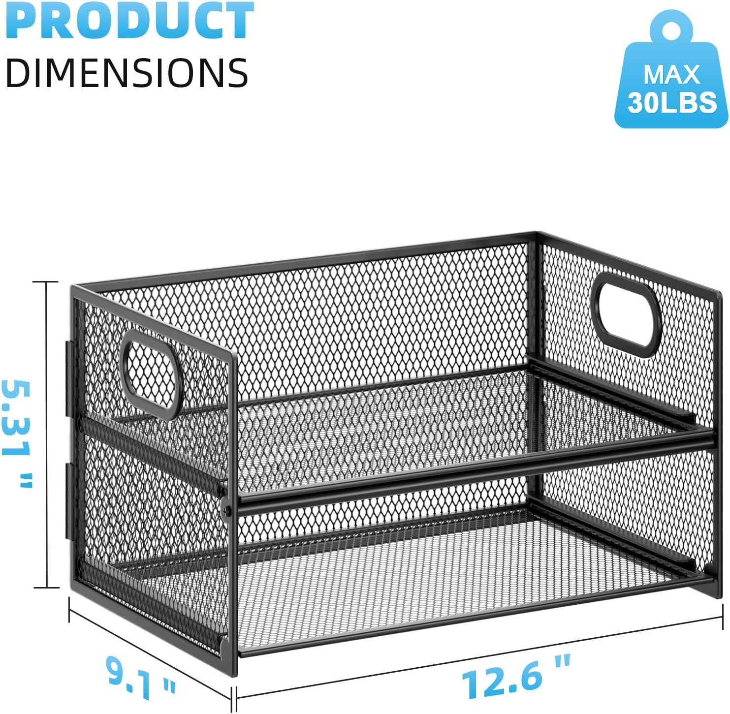 2 Tier Paper Organizer Letter Tray, Mesh File Organizer with Handle, Paper Sorte
