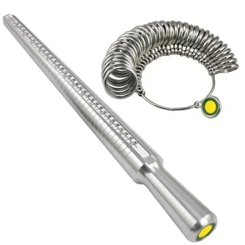 Metal Ring Sizer Measuring Tool Set Gauge Mandrel Stick Finger Tool Jewelry Maki