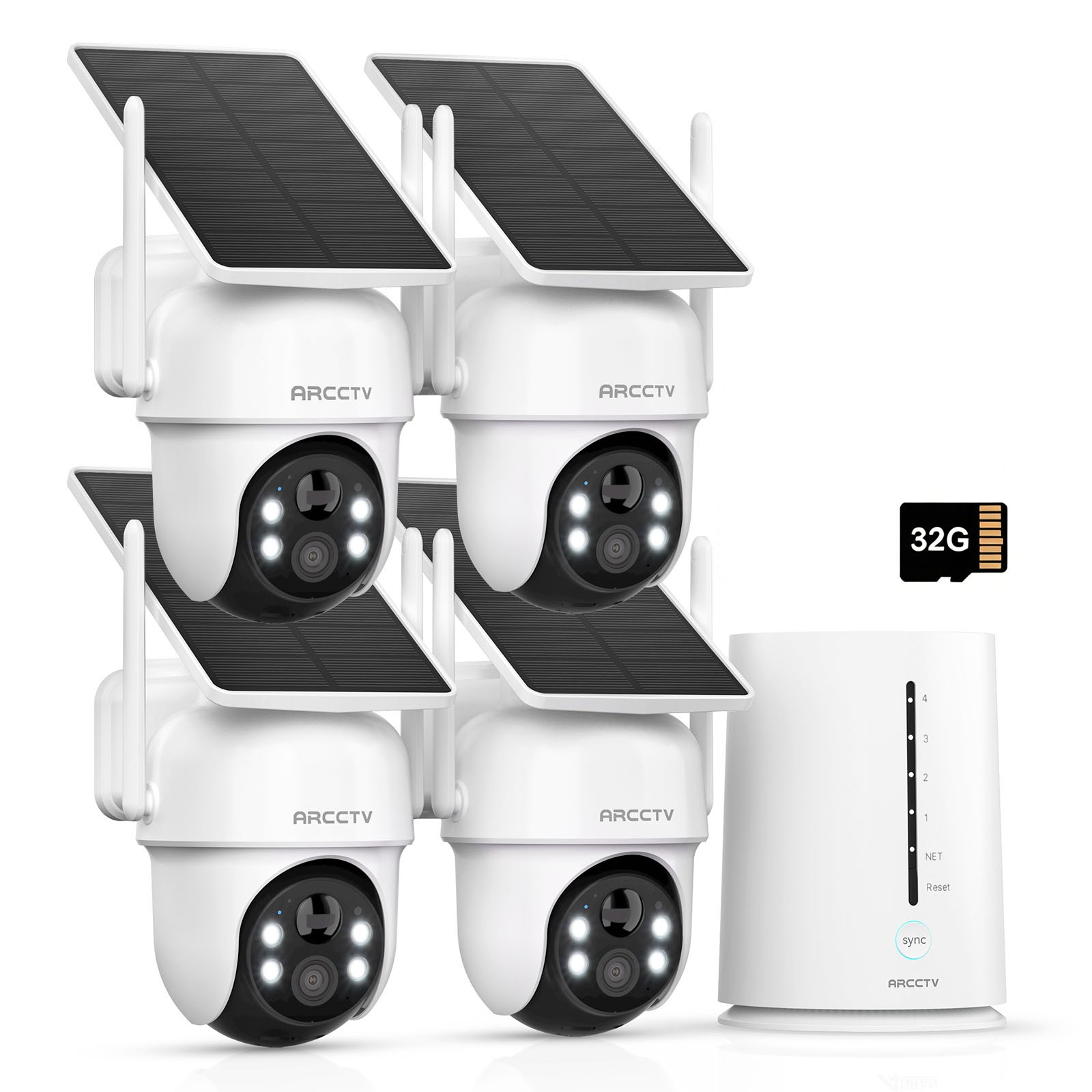 ARCCTV Solar Battery Powered Wireless Security Camera System Outdoor WiFi Home