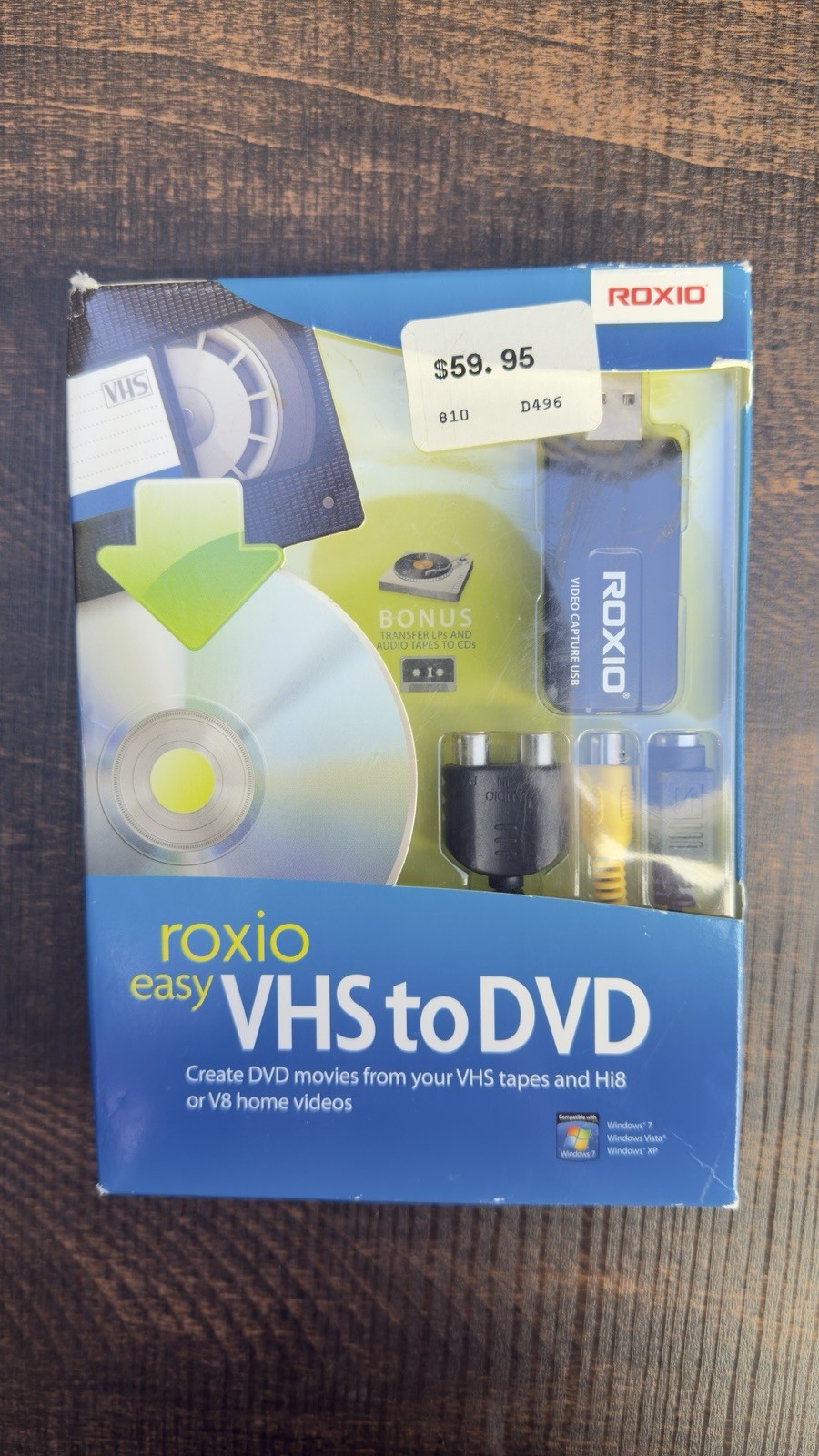 Roxio Easy VHS to DVD VHS Hi8 V8 Video to DVD Digital Converter Widow 7 Vista XP