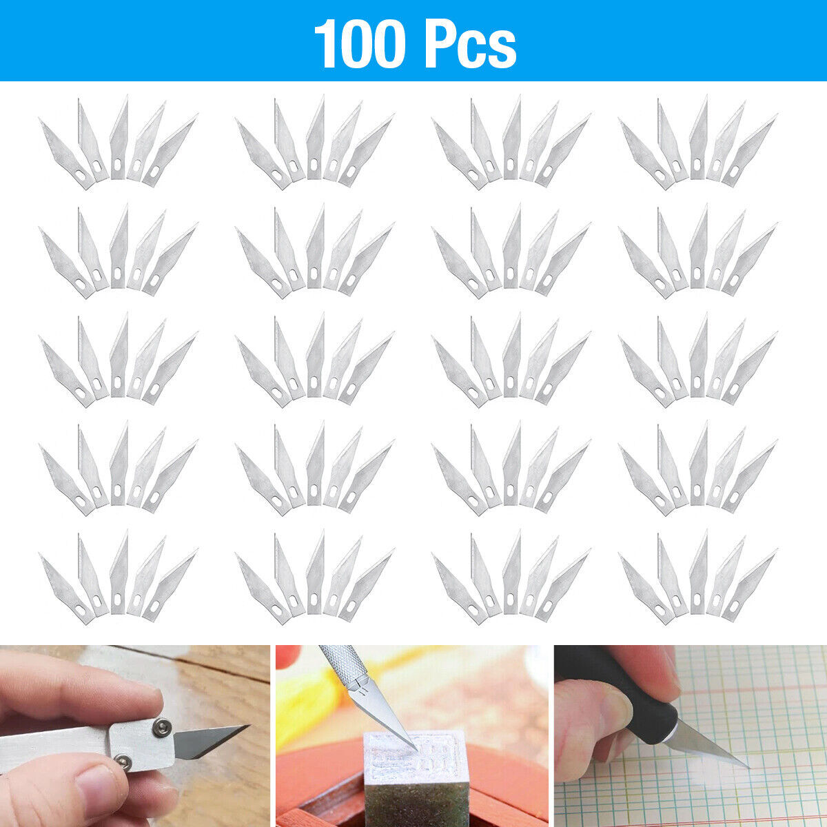 100PCS Blades #11 Exacto Knife x-Acto Hobby Multi Tool Art Craft Replacement