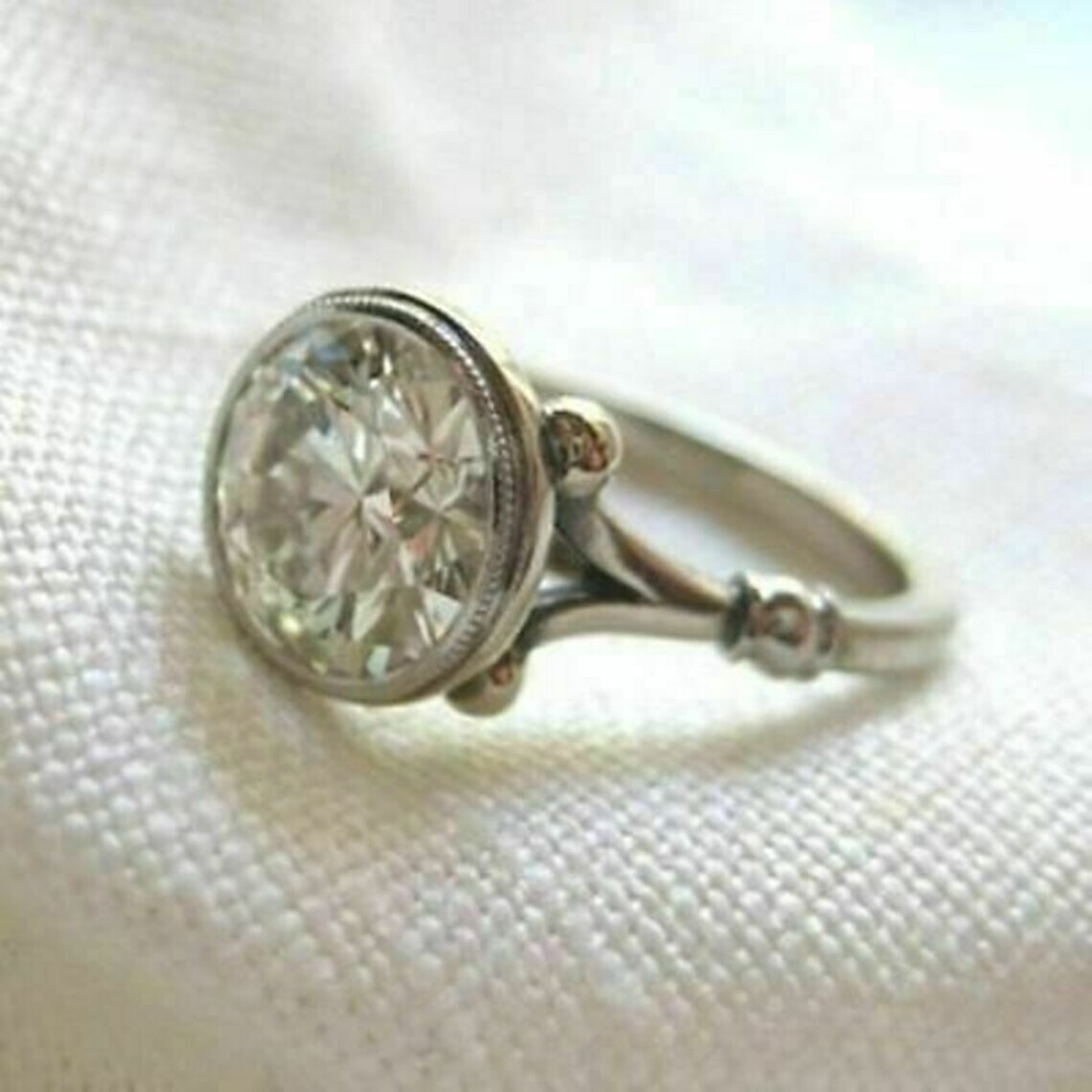 Lab-Created 3.40 Ct Round Cut White Diamond Engagement Ring 925 Sterling Silver