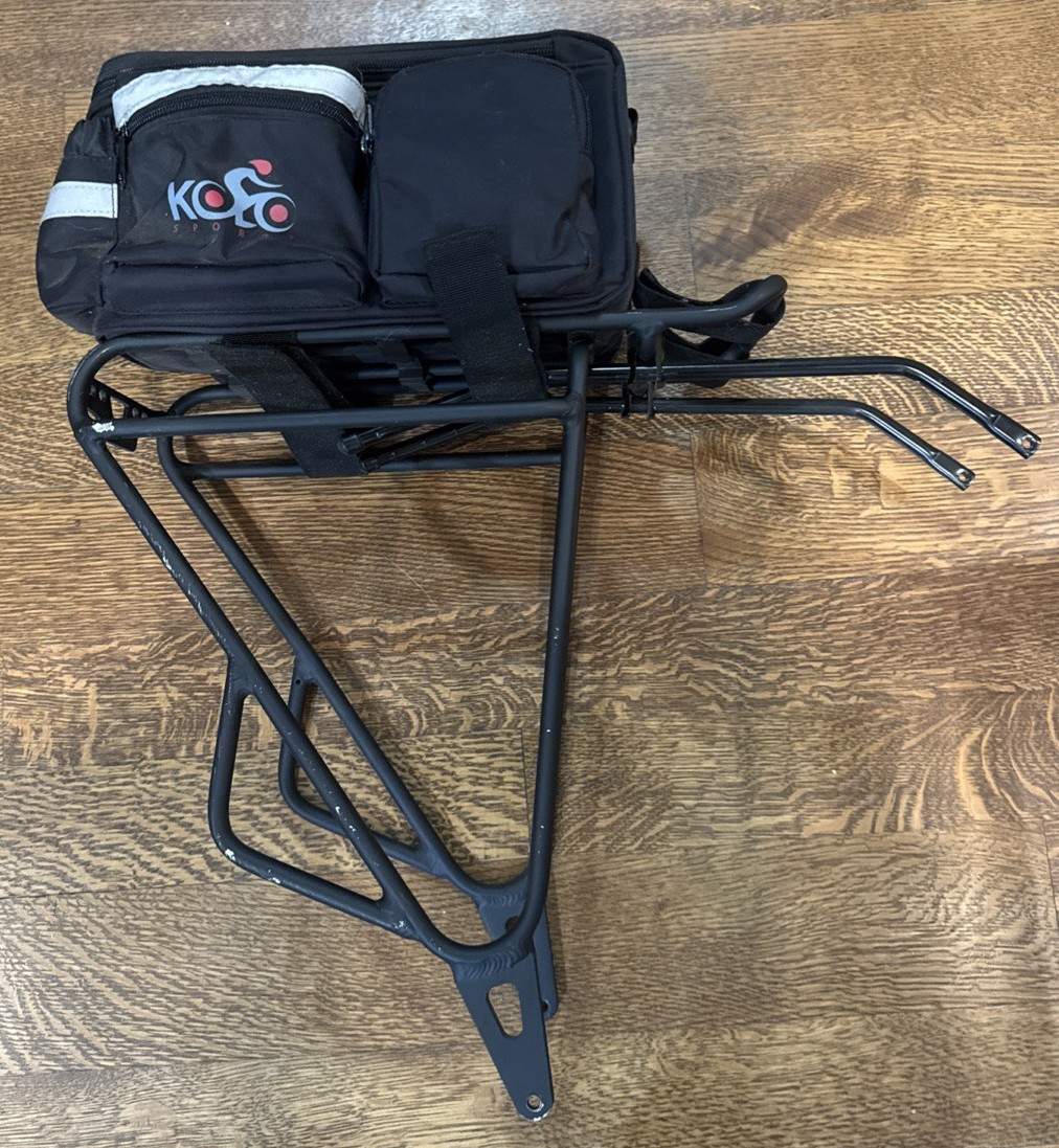 Kolo Sports Bike Rack Bag Waterproof Bicycle Saddle Bags with Rear Rack Black