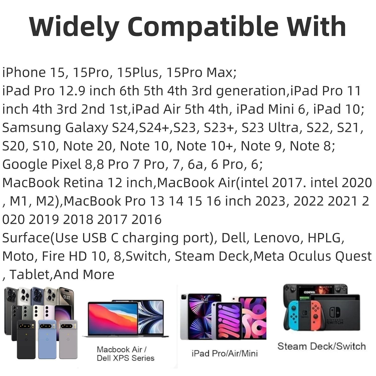 USB C Cable 15Ft,Usb C to USB C Cable 60W Fast Charging 2 Pack, Extra Long Type