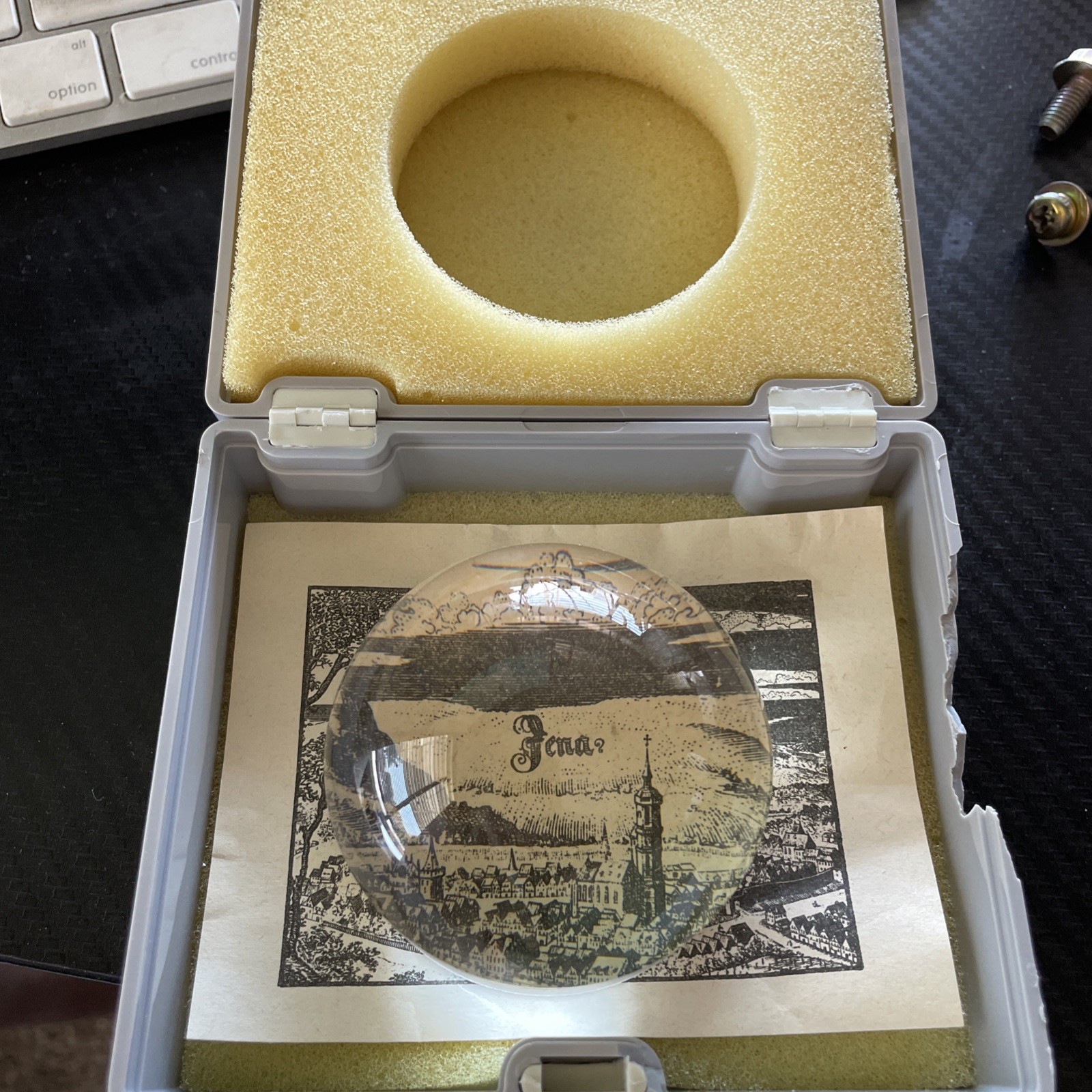 “Aus Jena” Carl Zeiss Dome Magnifier, Box And Original City Map