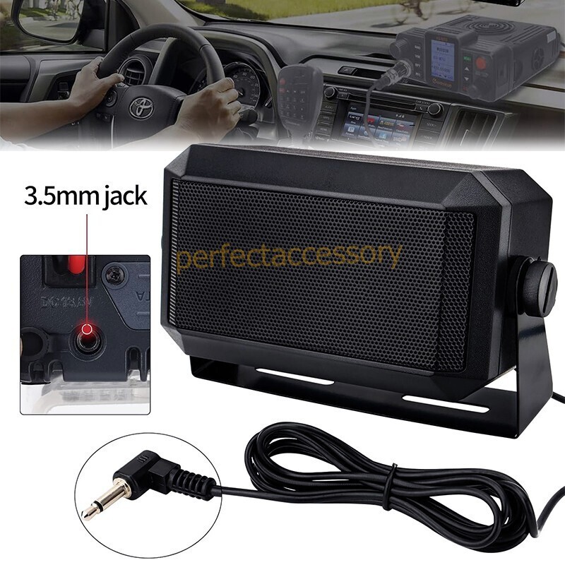3.5mm Jack External Speaker For Kenwood/Motorola/ICOM/Yaesu/QYT CB Radio Scanner