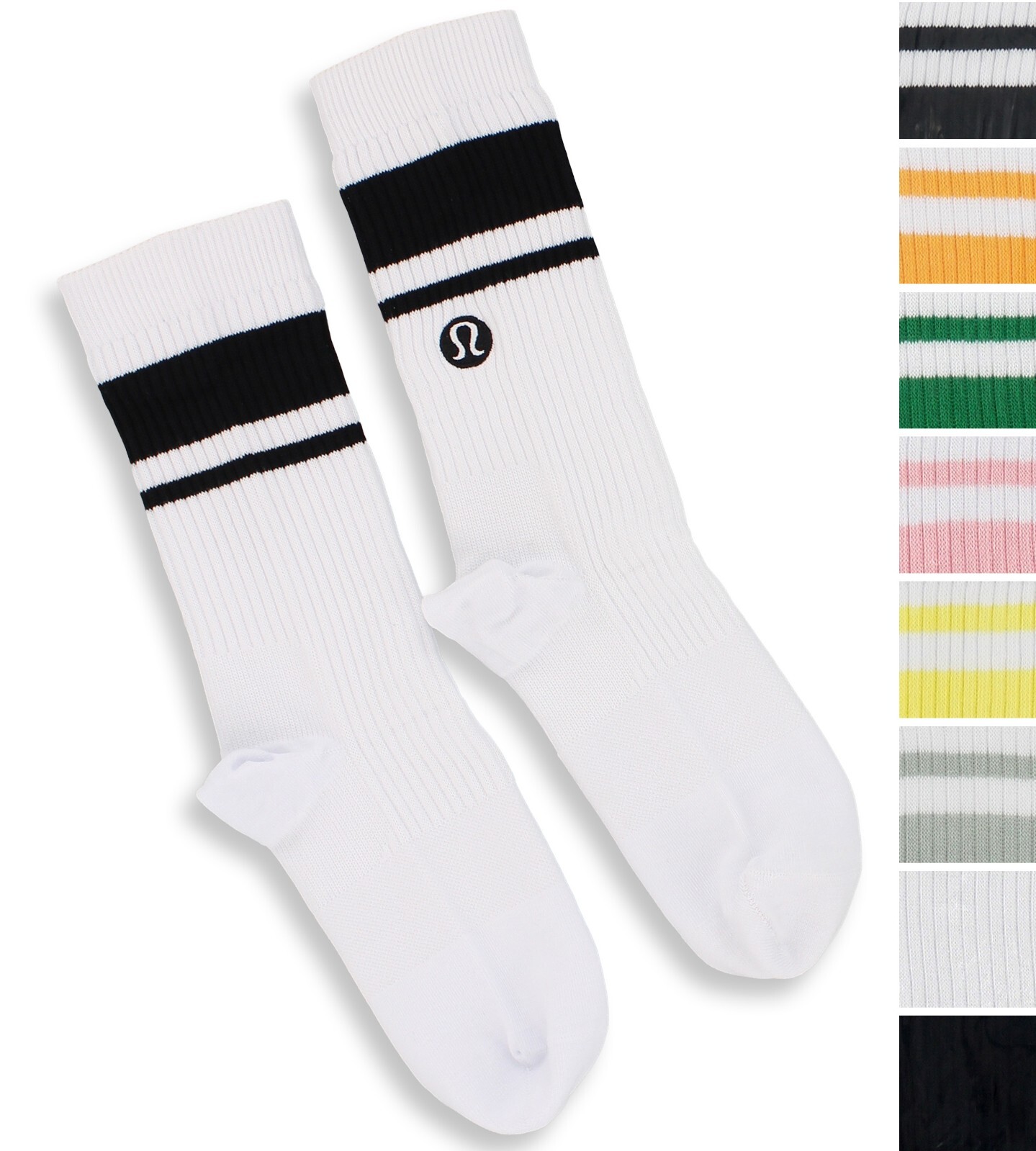 Lululemon Womens Crew Daily Stride Socks, Ribbed Comfort Cushioning Arch Support