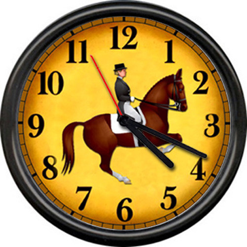 Horse Equestrian English Dressage Jacket Rider Costume Hunt Club Wall Clock
