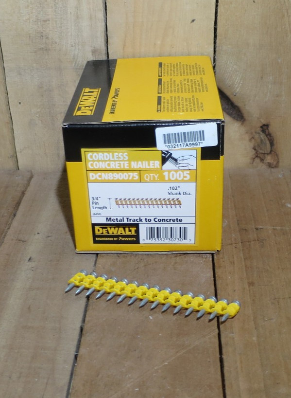 1005x Cordless Concrete Nails 3/4" DeWalt DCN890075 .102" Shank dia.