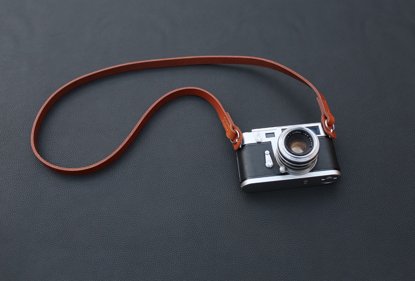 Handcrafted Tan Leather Camera Strap – 13mm Wide, 3.5mm Thick