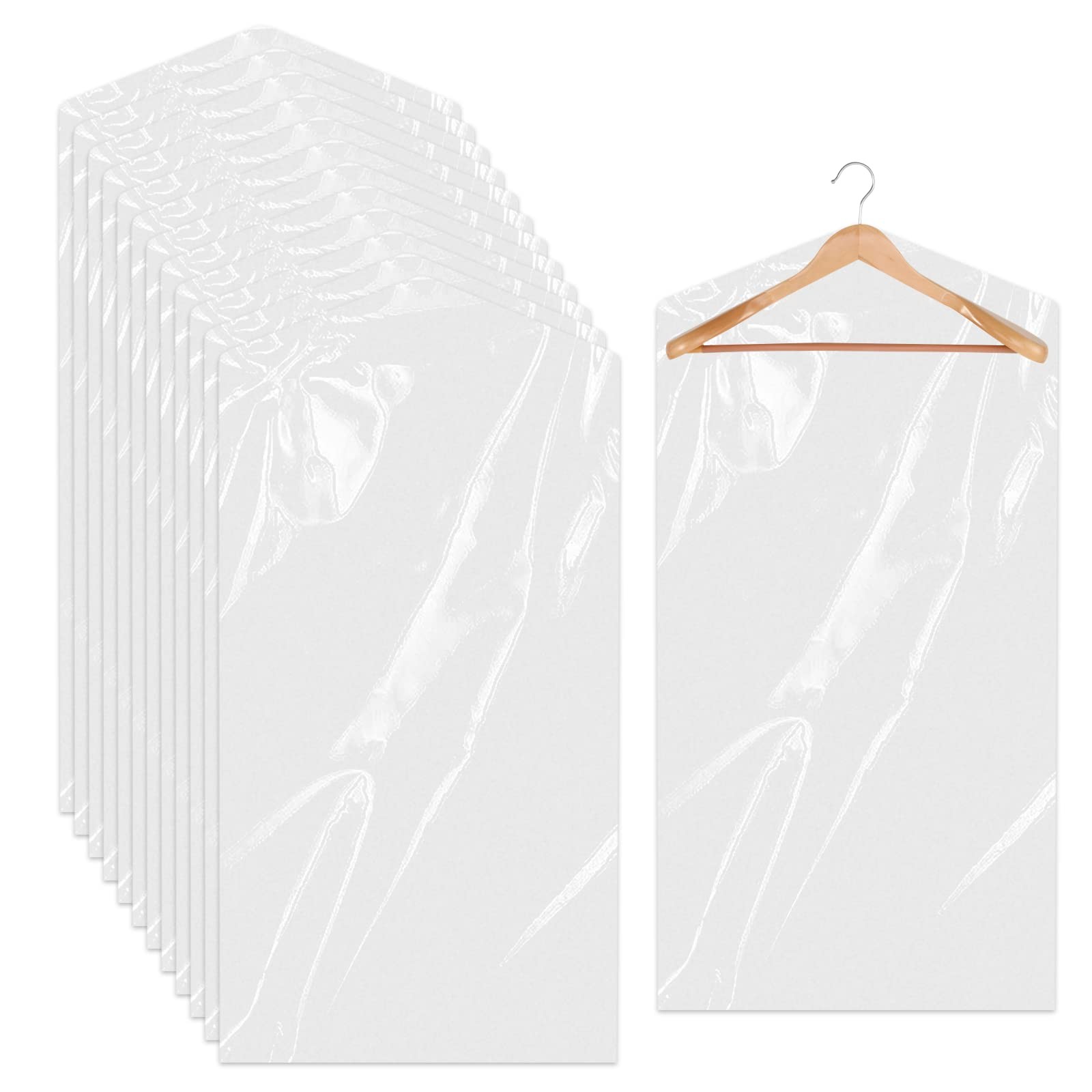 20 Pack Garment Bags for Hanging Clothes Plastic 60x90cm, 60x90 cm