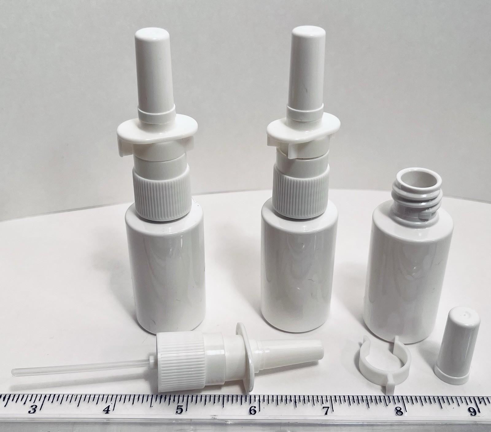Trio of 30 ml Plastic Nasal Spray Bottles Refillable Plastic Nasal Sprayers Set