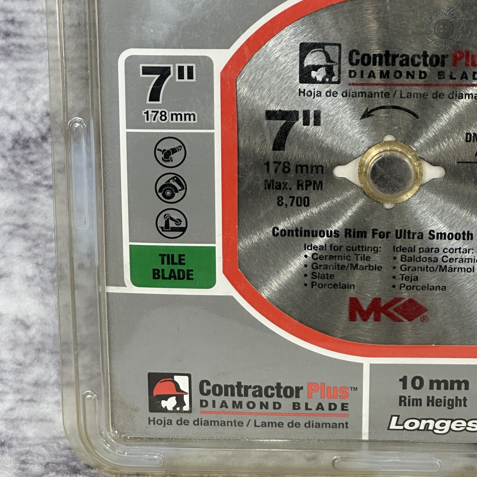MK Diamond 7" Contractor Plus Continuous Rim Tile Blade 167008 Ceramic Granite